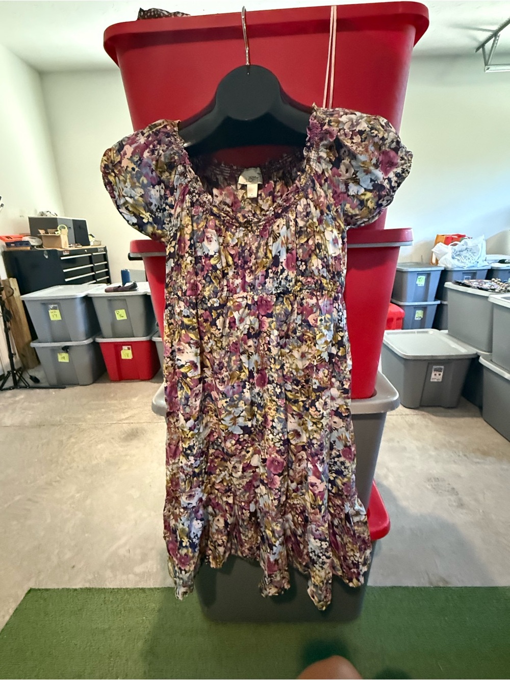 Floral Smocked Dress in Purple Multi p31